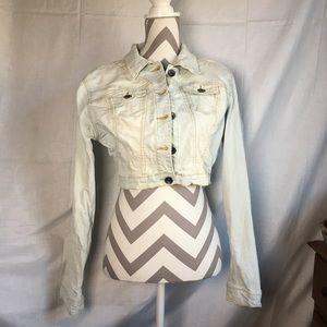New Look Cropped Acid Wash Jean Jacket, Sz M